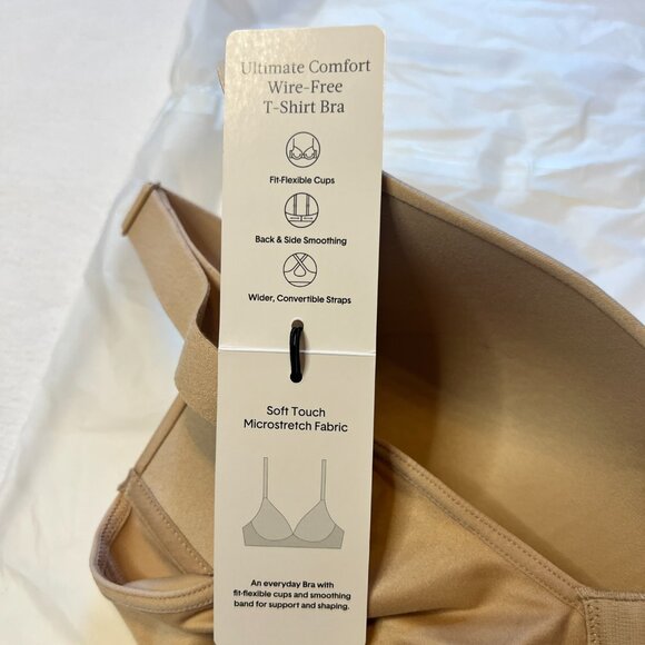 Tommy John Ultimate Comfort Wire-Free T-Shirt Bra 32C Paris Nude - Picture 5 of 9